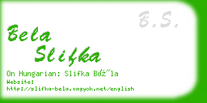 bela slifka business card